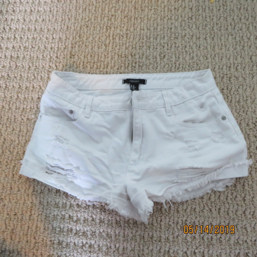 White Jean Shorts